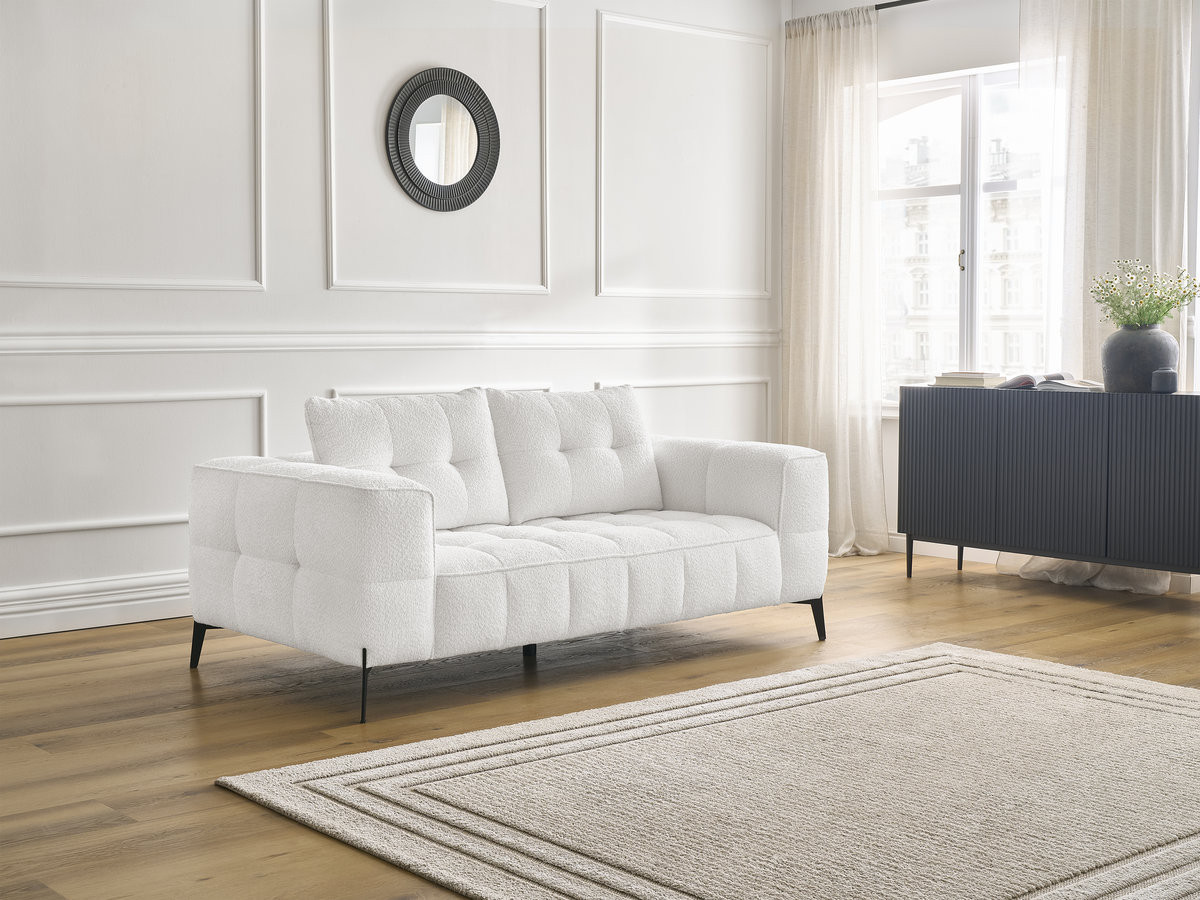 Canapé droit 2 places ANIS bouclette blanc — vue 5