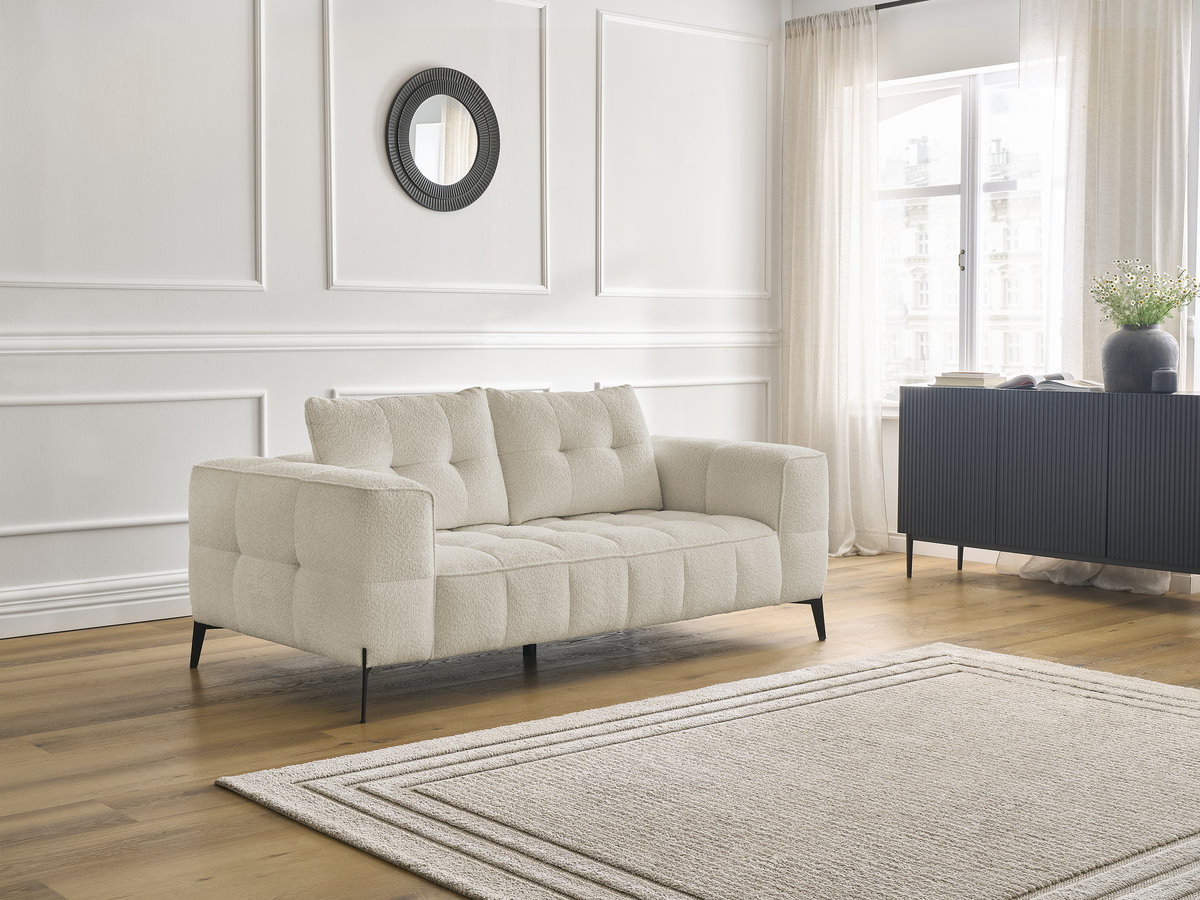 Canapé droit 2 places ANIS bouclette beige — vue 5