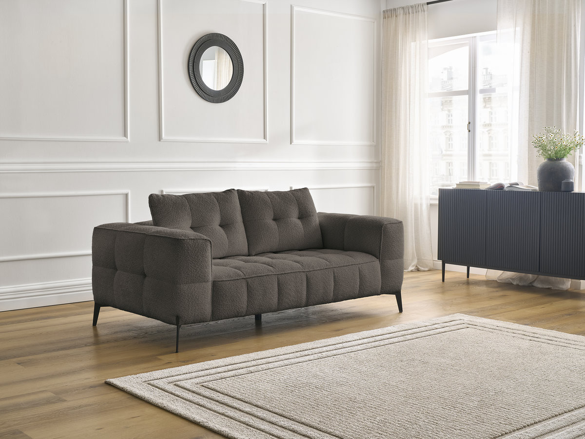 Canapé droit 2 places ANIS bouclette marron — vue 5