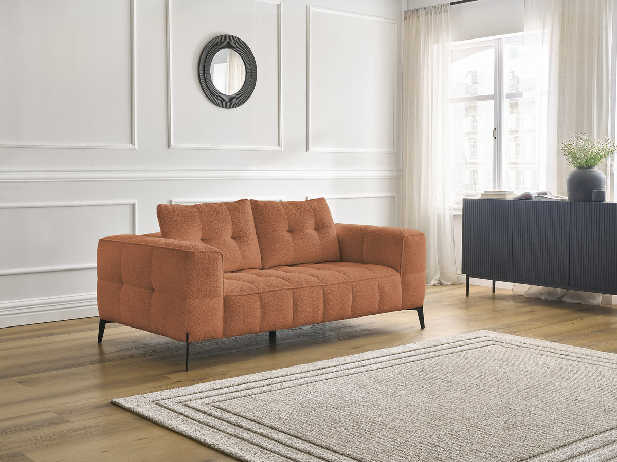 Canapé droit 2 places ANIS bouclette orange — vue 5