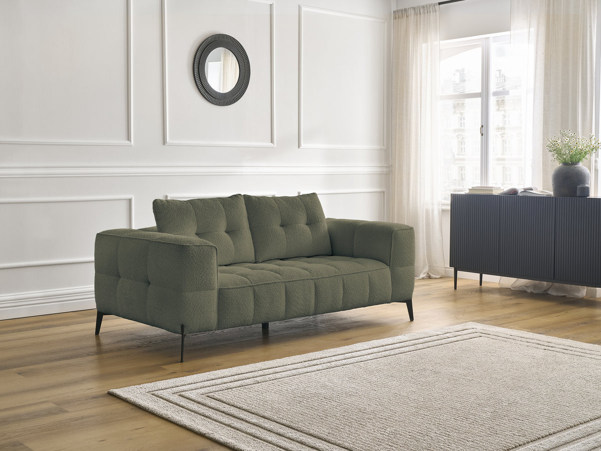 Canapé droit 2 places ANIS bouclette vert — vue 5