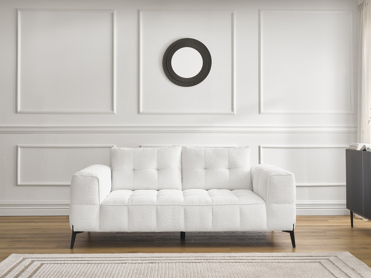 Canapé droit 2 places ANIS bouclette blanc — vue 6