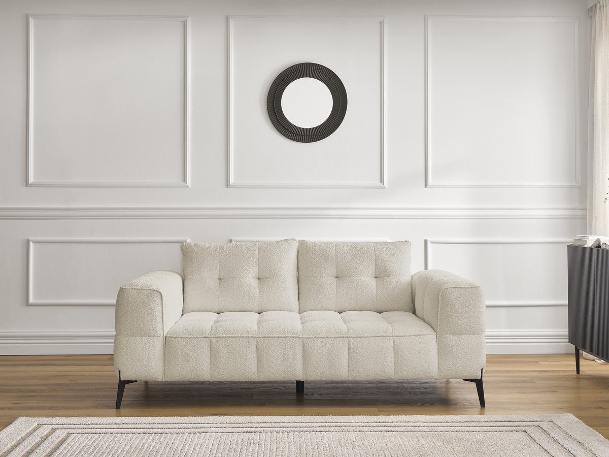 Canapé droit 2 places ANIS bouclette beige — vue 6