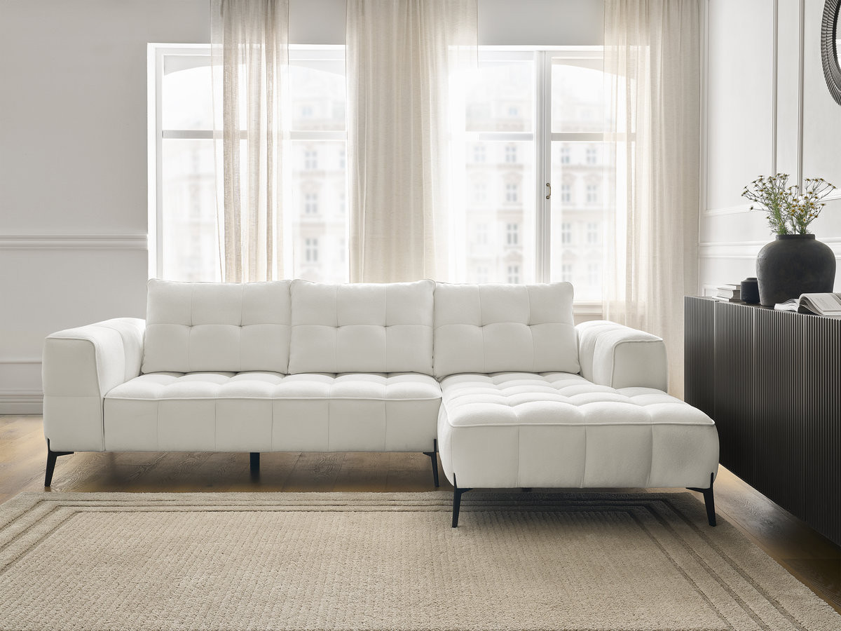 Canapé d'angle ANIS texturé blanc — vue 4