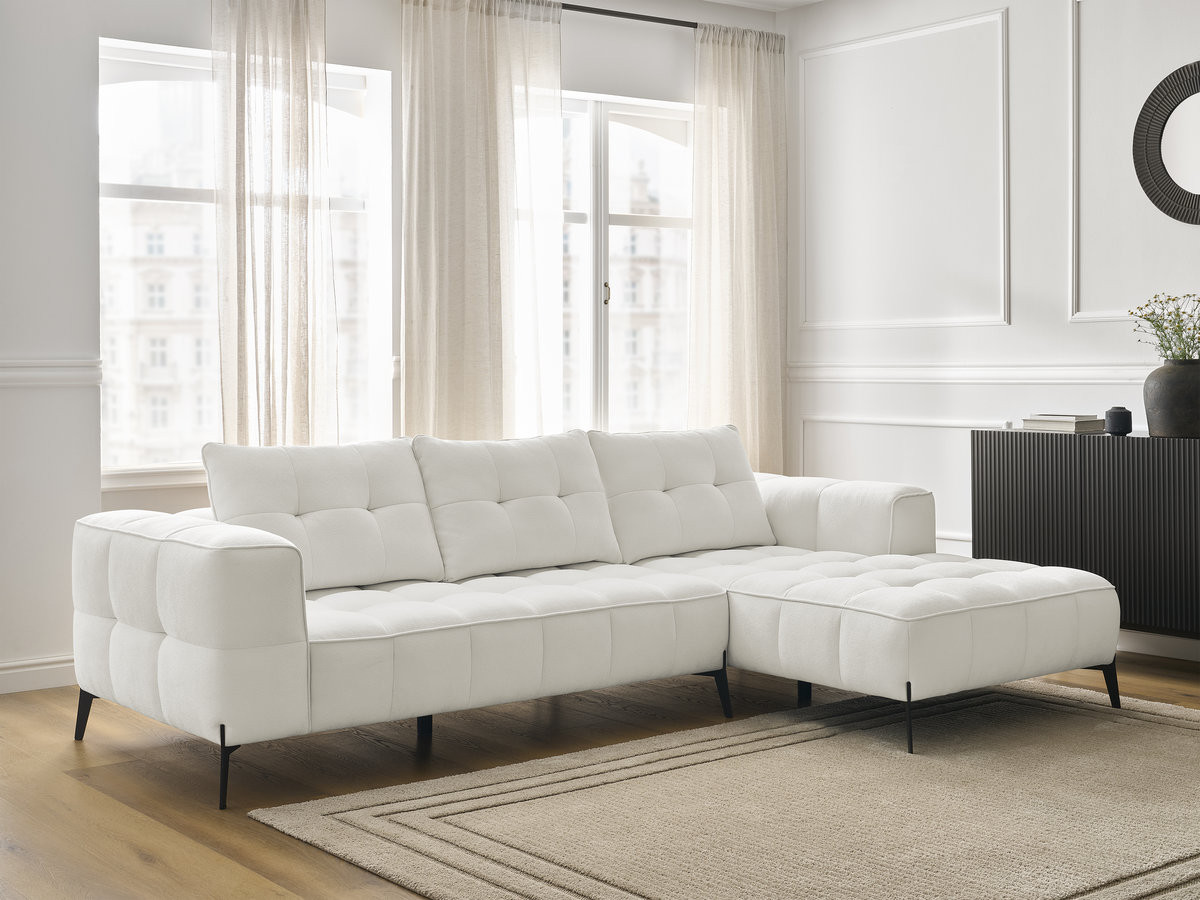 Canapé d'angle ANIS texturé blanc — vue 5