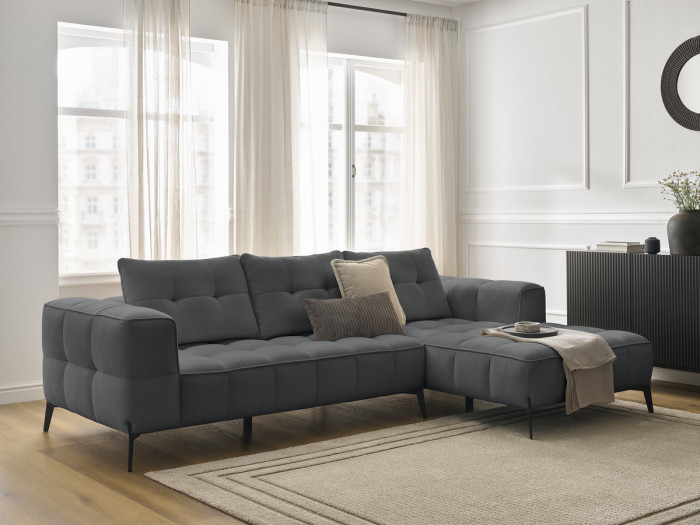 Canapé d'angle fixe ANIS tissu texturé
