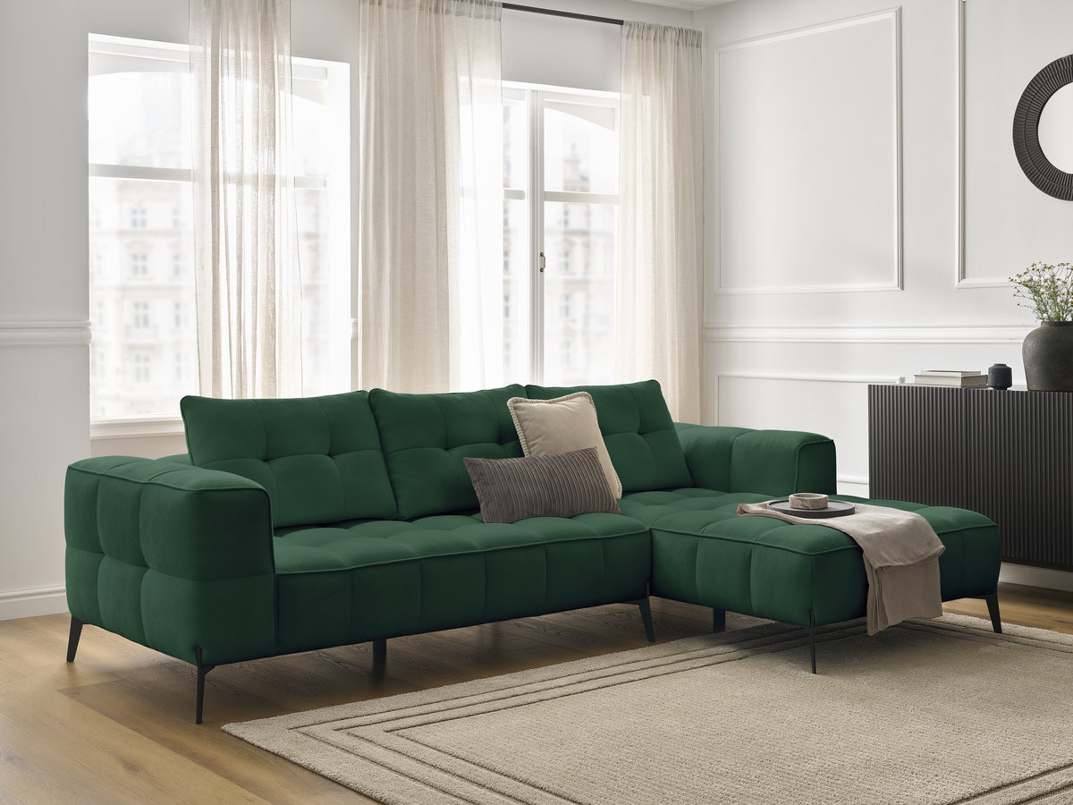 Canapé d'angle ANIS texturé vert