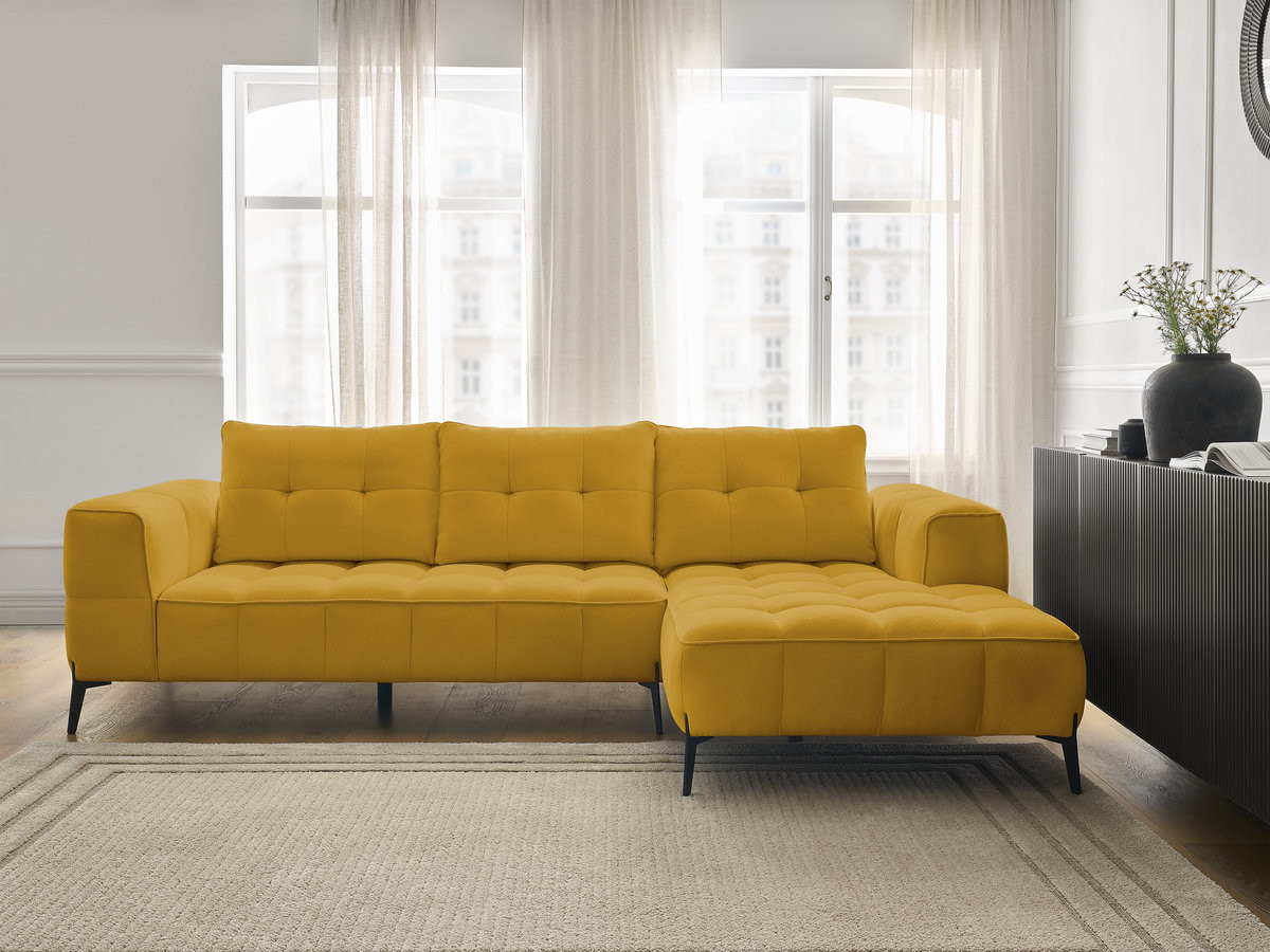 Canapé d'angle ANIS texturé jaune — vue 5