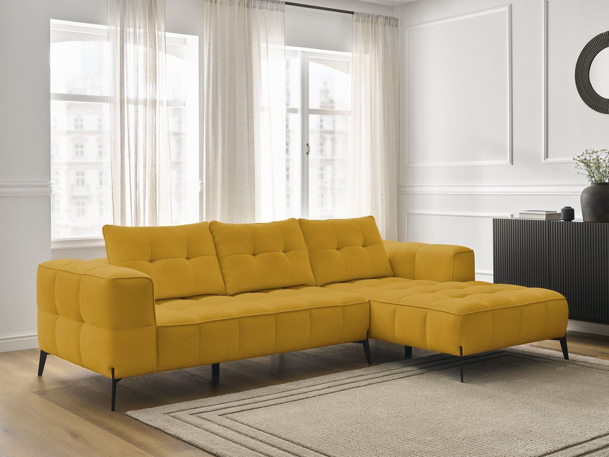 Canapé d'angle ANIS texturé jaune — vue 6