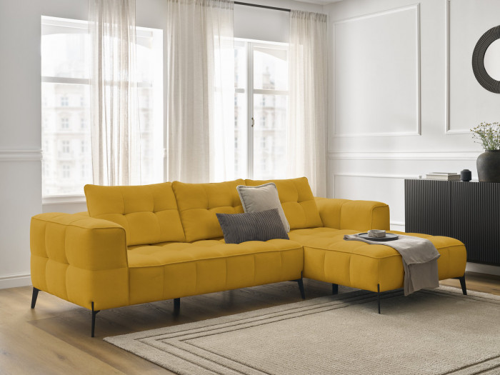 Canapé d'angle fixe ANIS tissu texturé