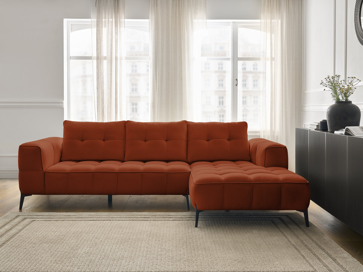 Canapé d'angle ANIS texturé orange — vue 5