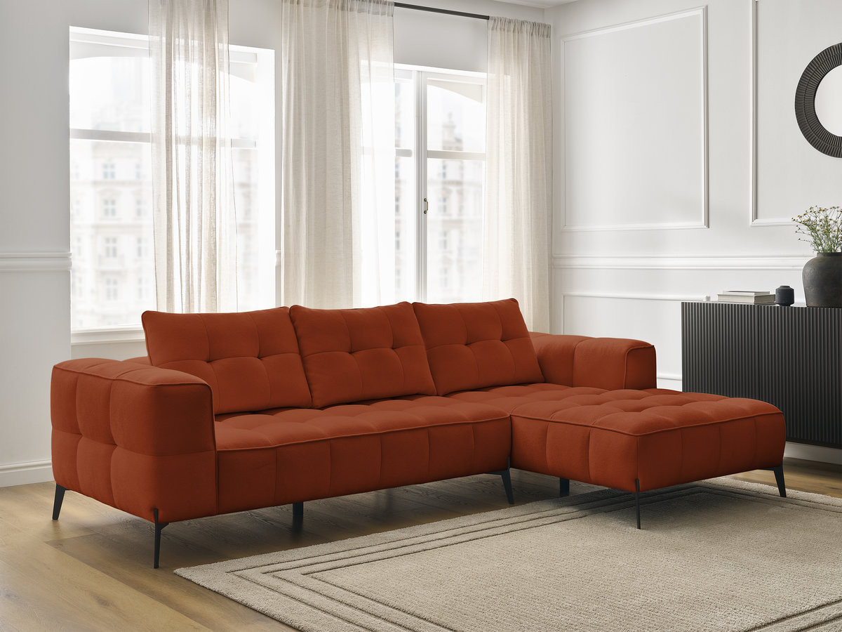 Canapé d'angle ANIS texturé orange — vue 6