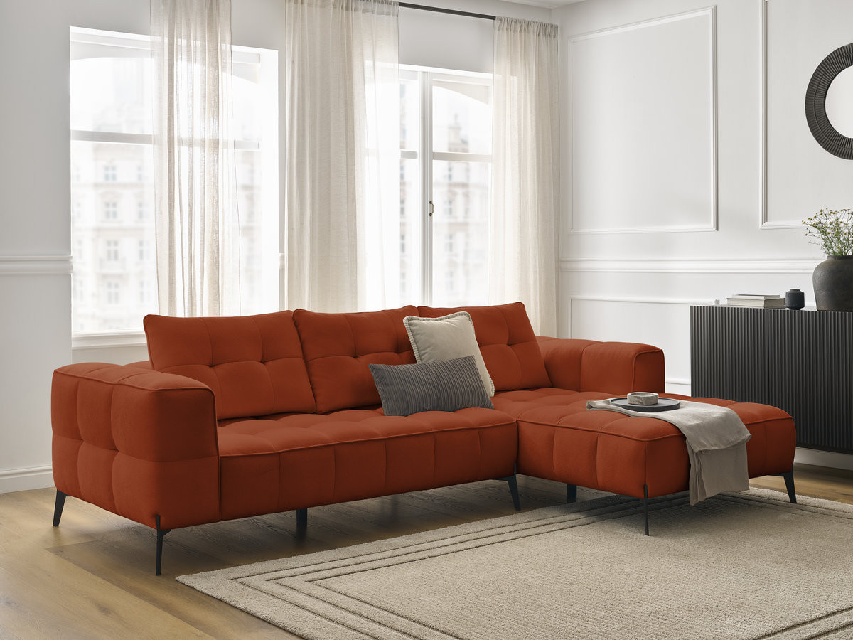Canapé d'angle ANIS texturé orange