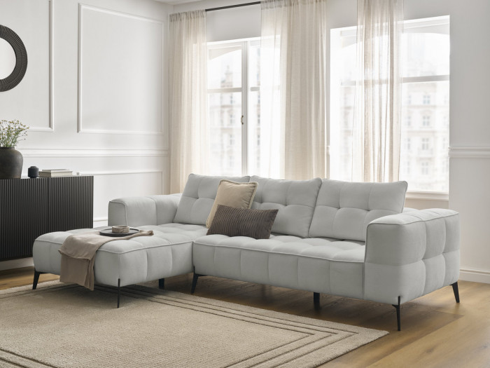 Canapé d'angle fixe ANIS tissu texturé