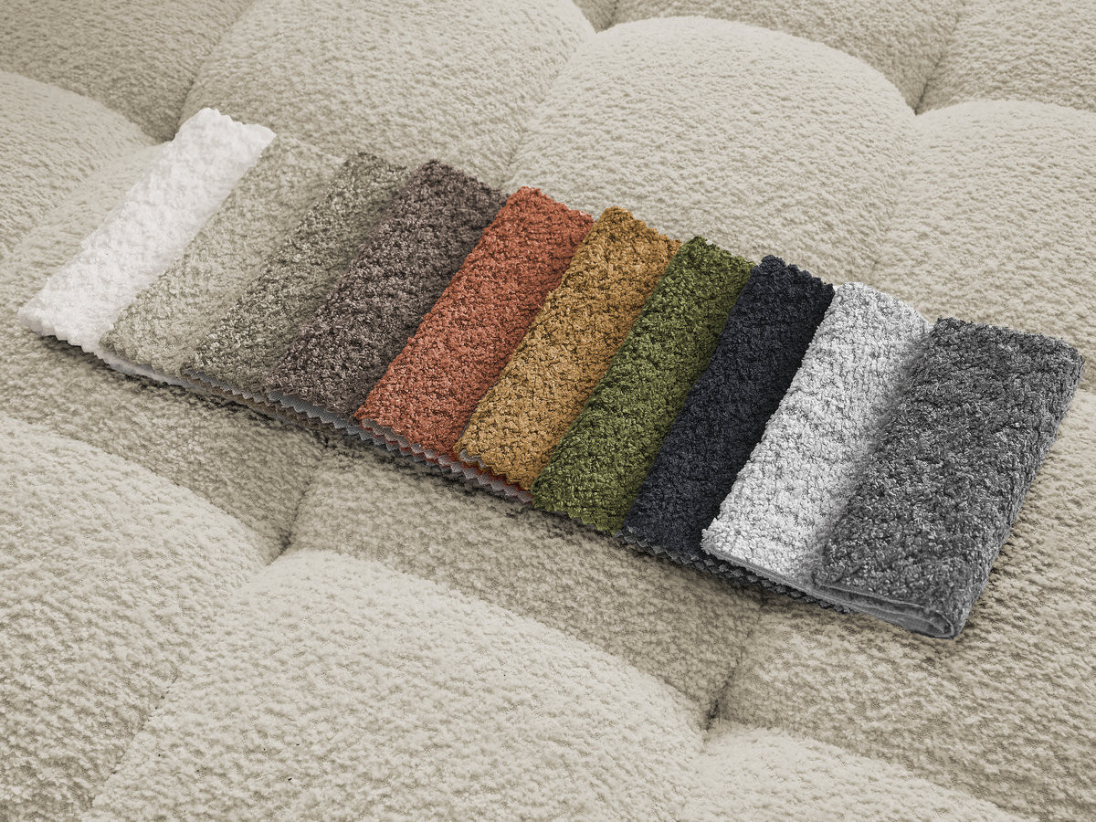 Canapé d'angle ANIS bouclette avec pouf beige — vue 4