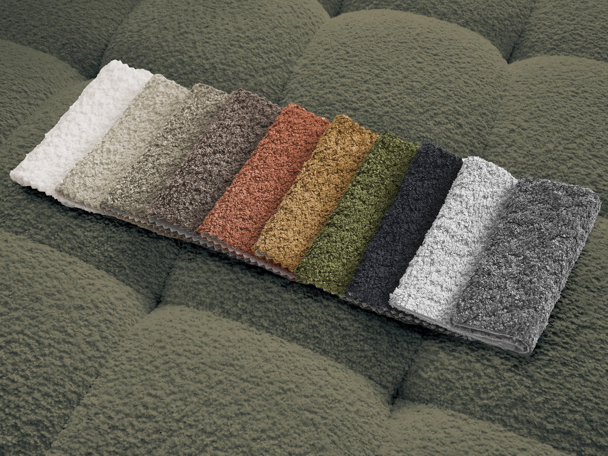 Canapé d'angle ANIS bouclette avec pouf vert — vue 4