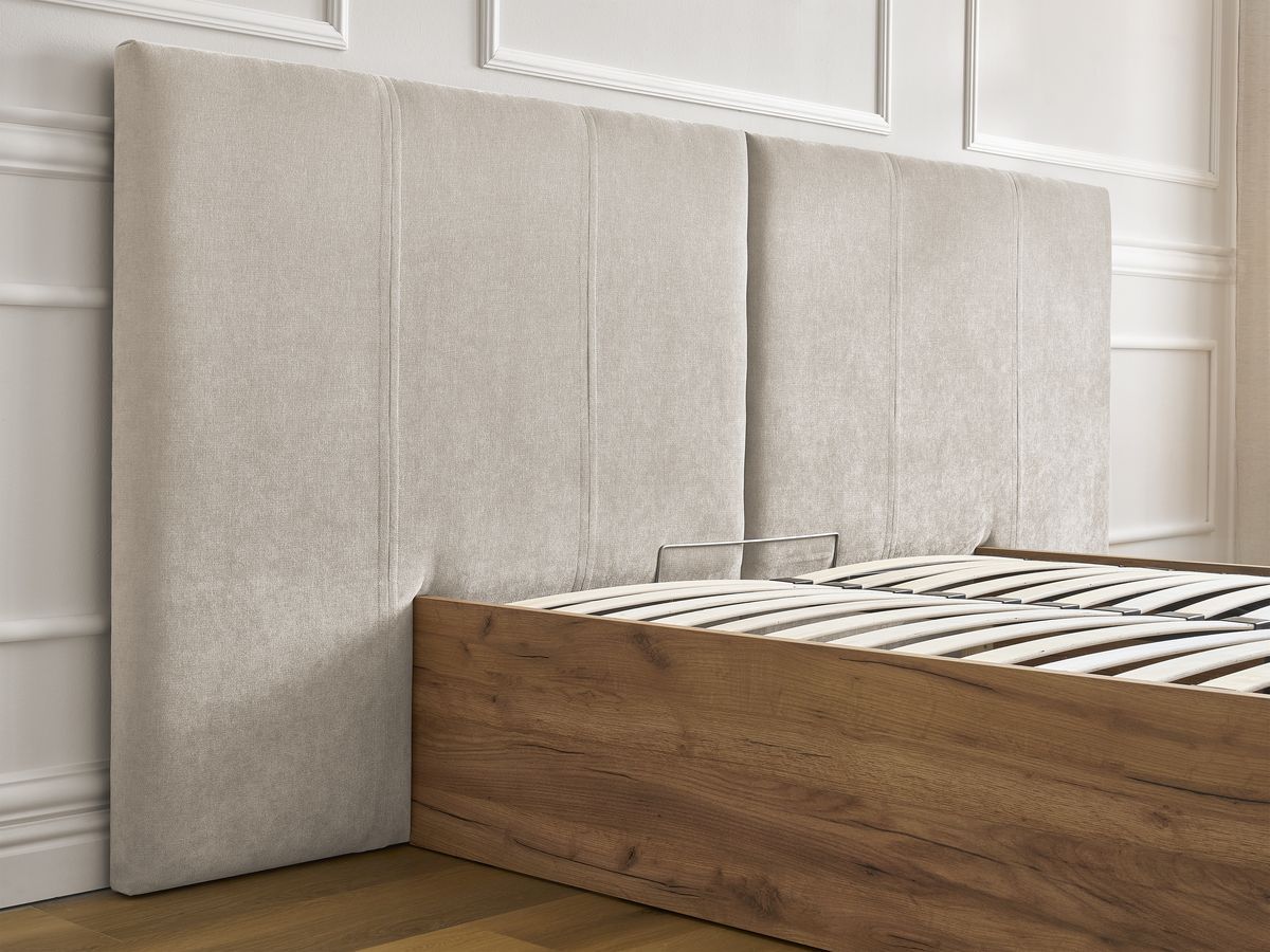 ALTIRA opbergbed in licht hout en structuurstof