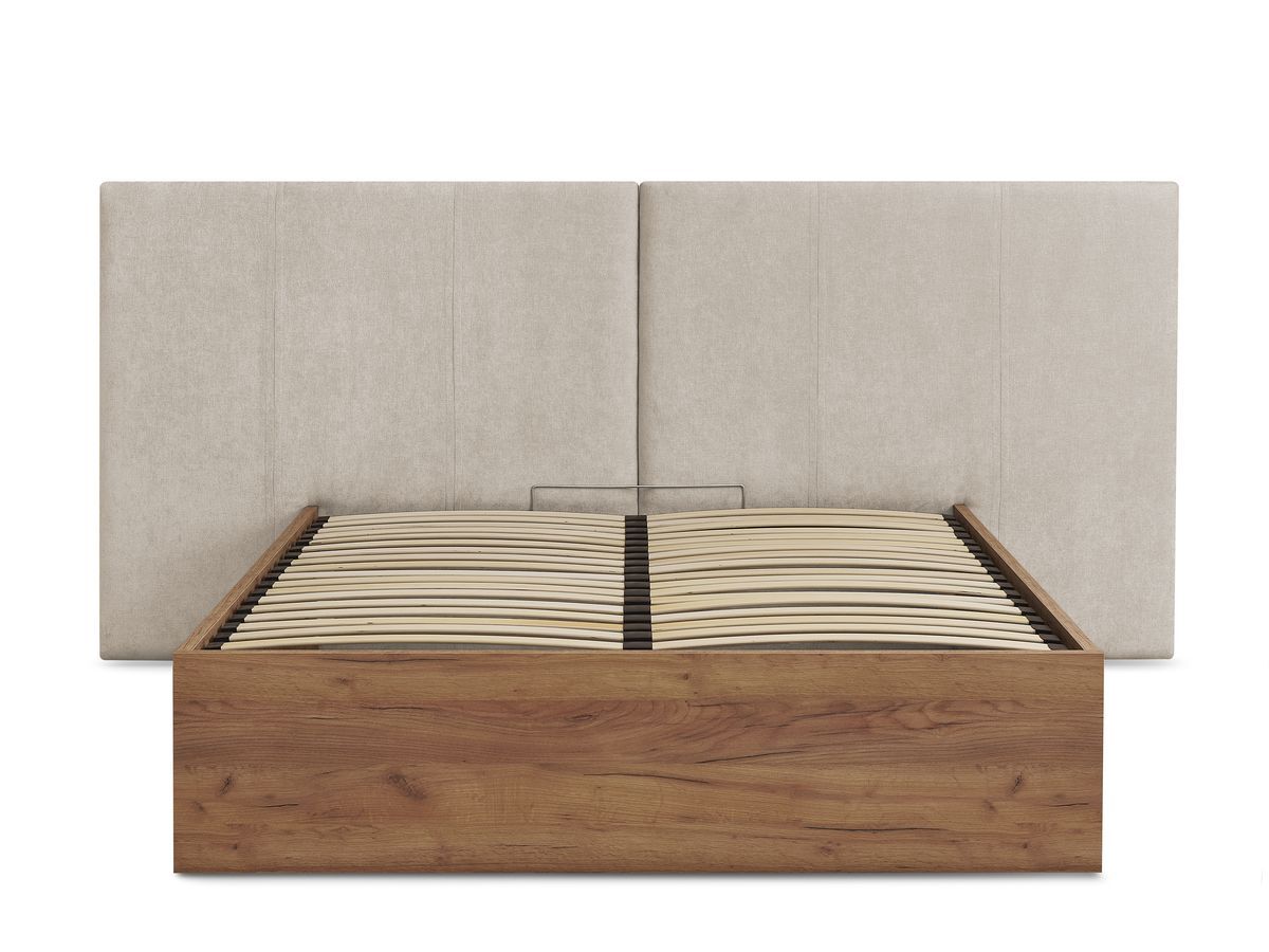 ALTIRA opbergbed in licht hout en structuurstof