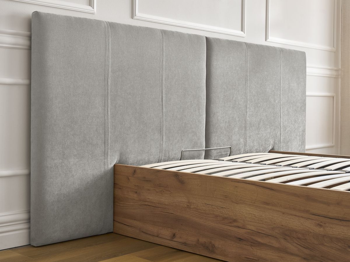 ALTIRA opbergbed in licht hout en structuurstof
