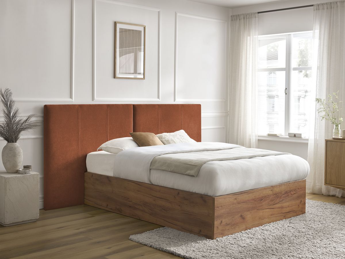 ALTIRA opbergbed in licht hout en structuurstof