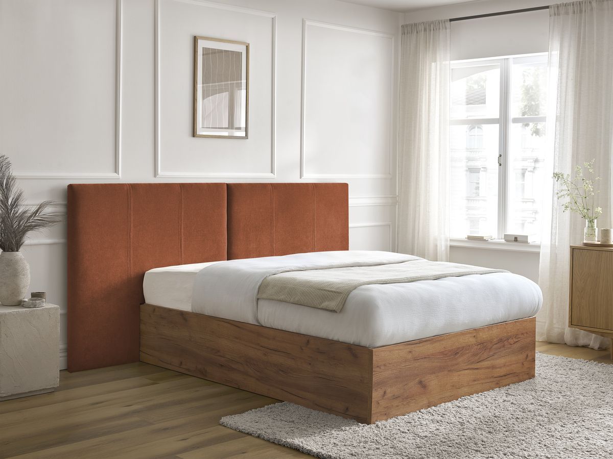 Lit coffre ALTIRA en bois clair et texturé orange — vue 6