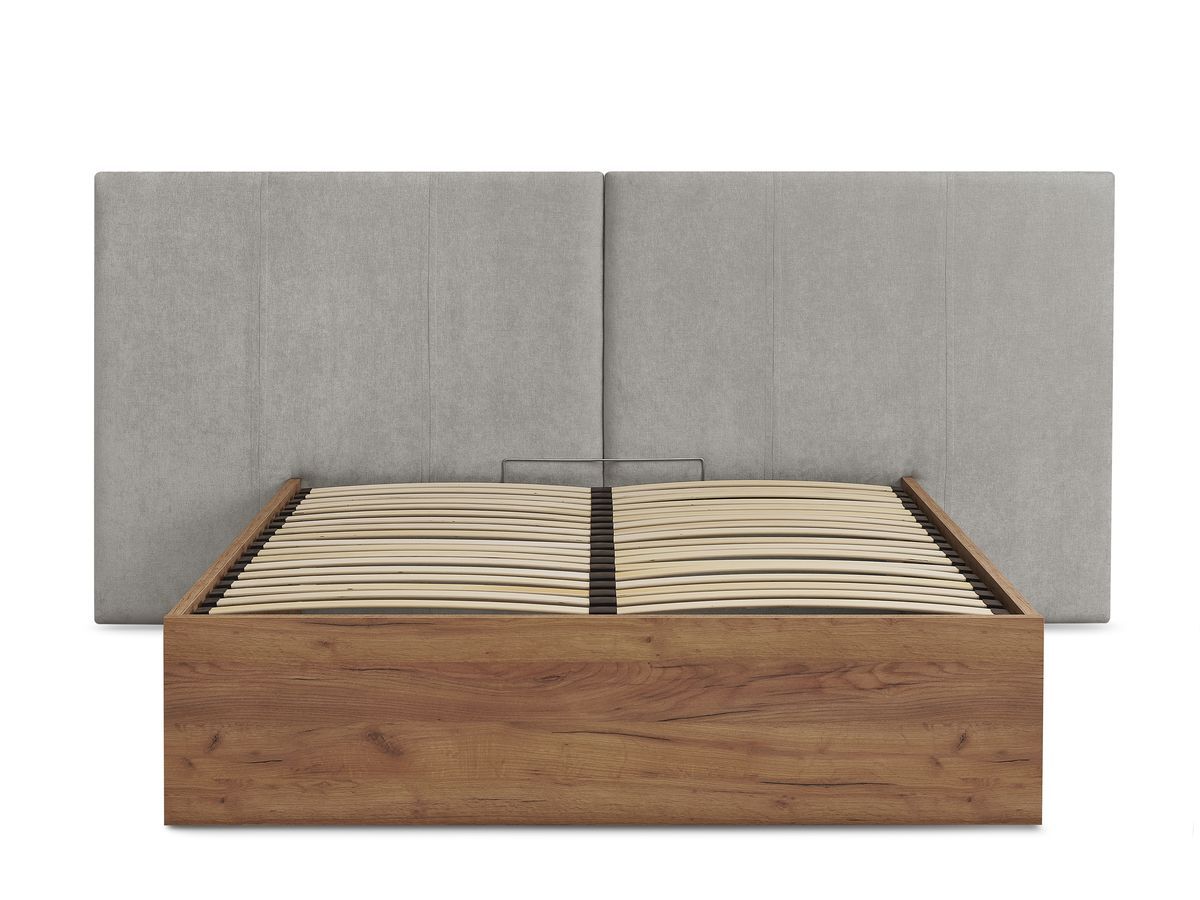 ALTIRA opbergbed in licht hout en structuurstof