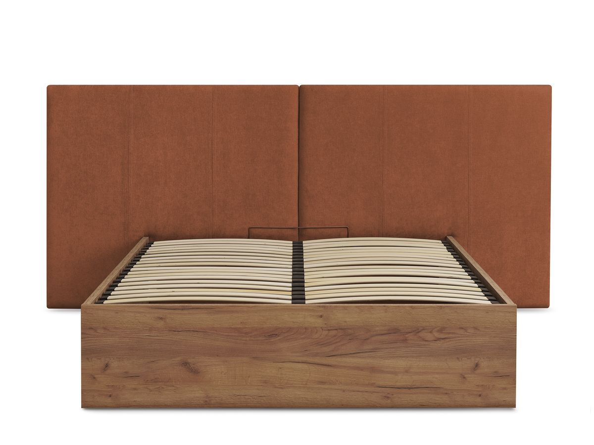 ALTIRA opbergbed in licht hout en structuurstof