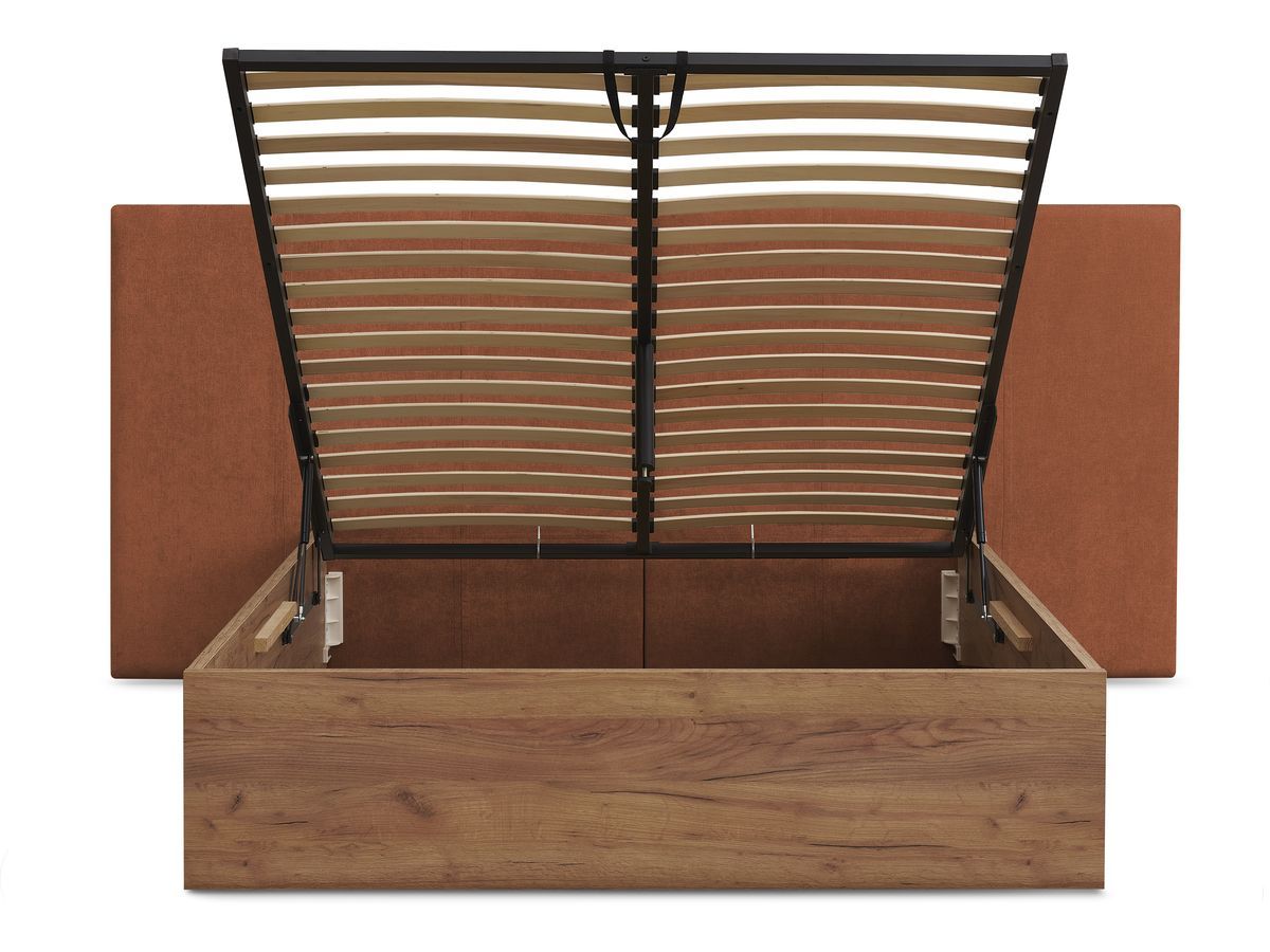 ALTIRA opbergbed in licht hout en structuurstof