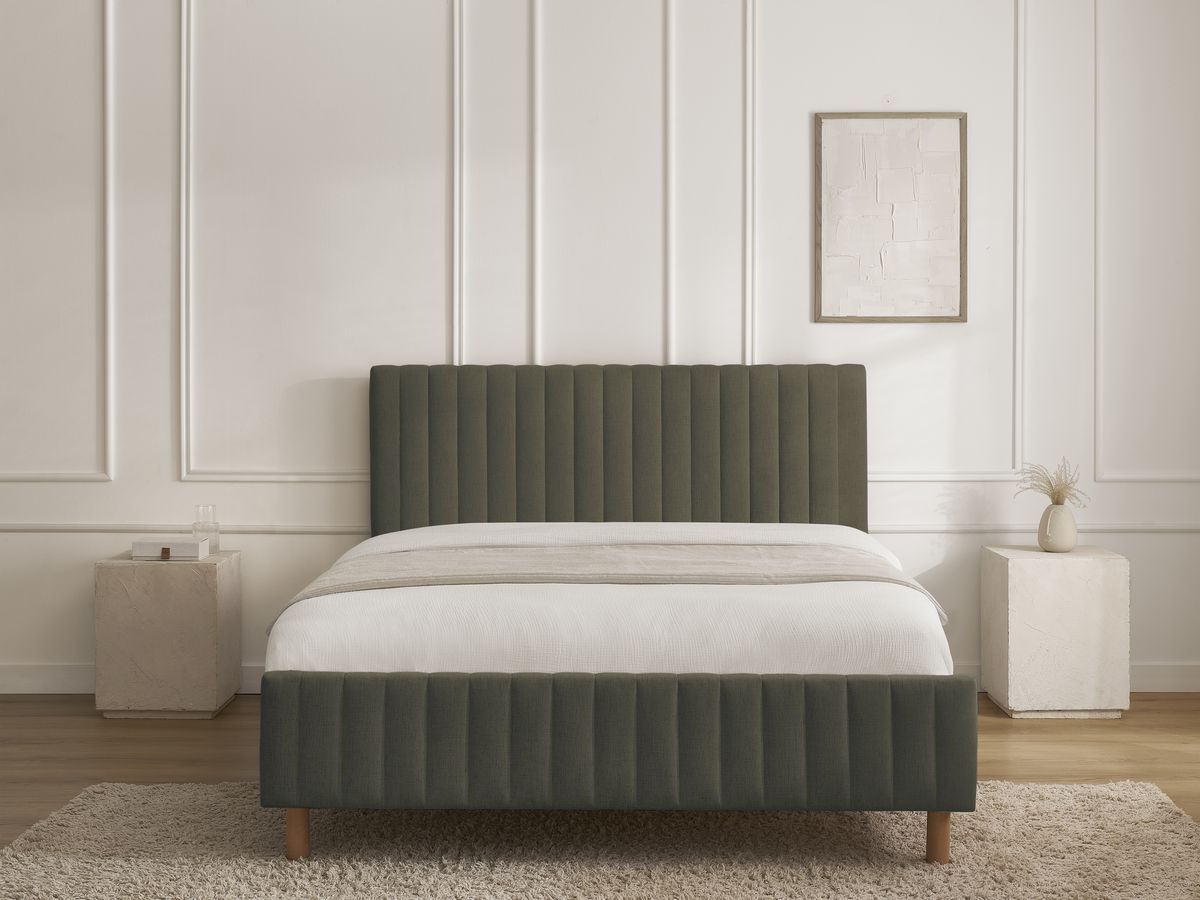 Lit ZELVA avec lattes massives vert — vue 4