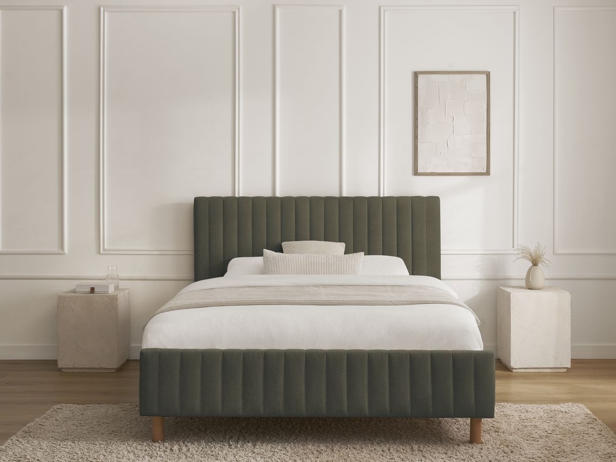 Lit ZELVA avec lattes massives vert — vue 5