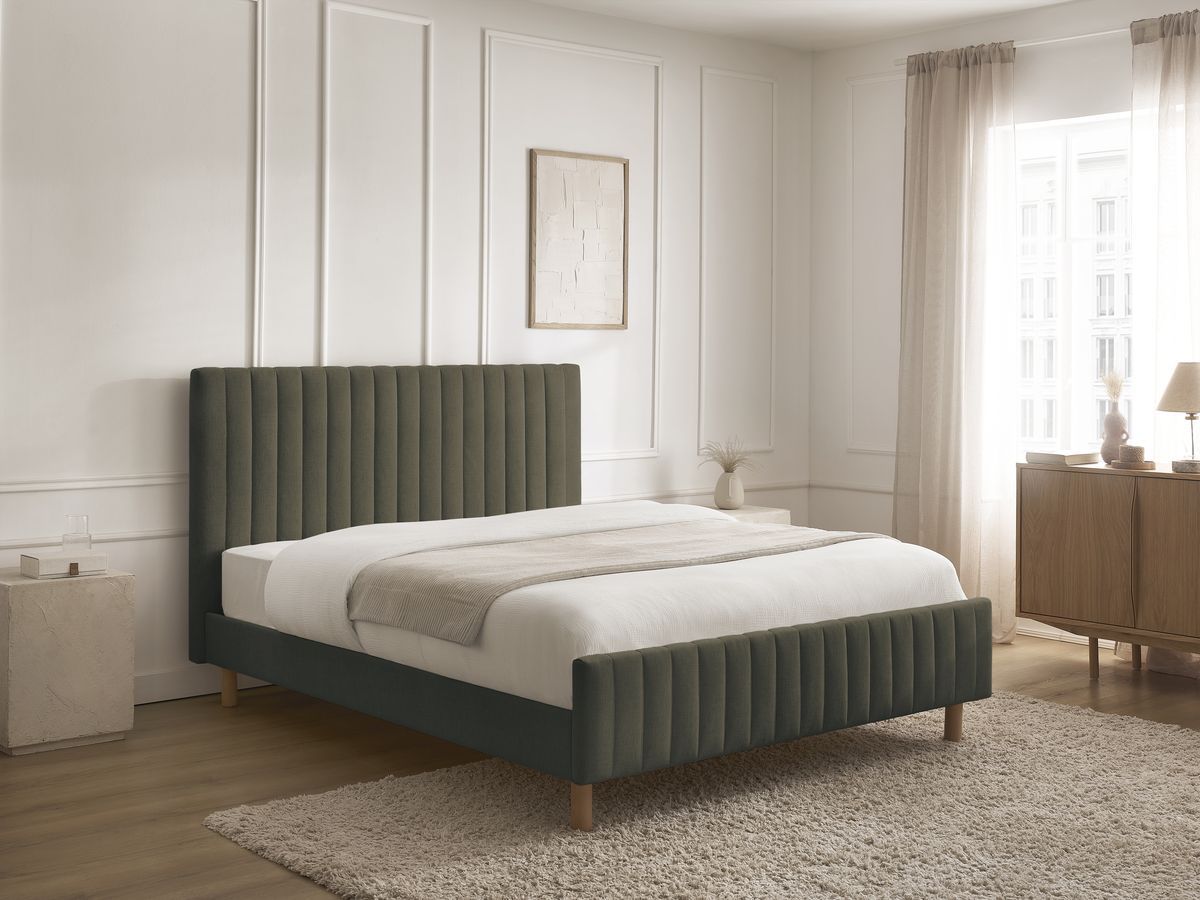 Lit ZELVA avec lattes massives vert — vue 6