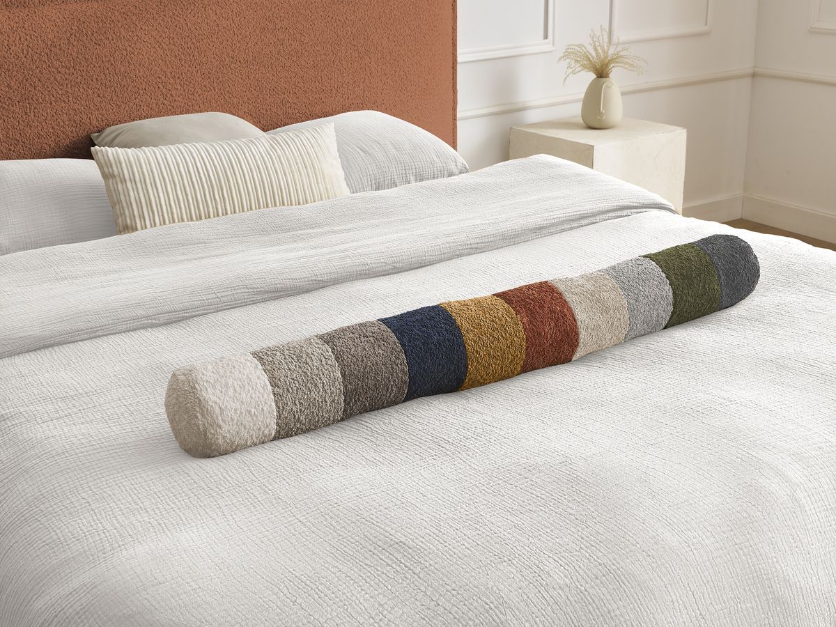 Lit IMERI bouclette avec lattes massives orange — vue 4