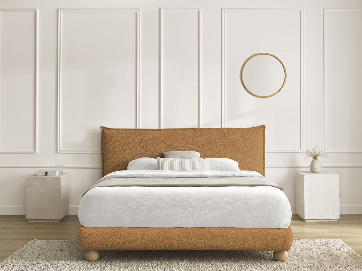 Lit IMERI bouclette avec lattes massives jaune — vue 6