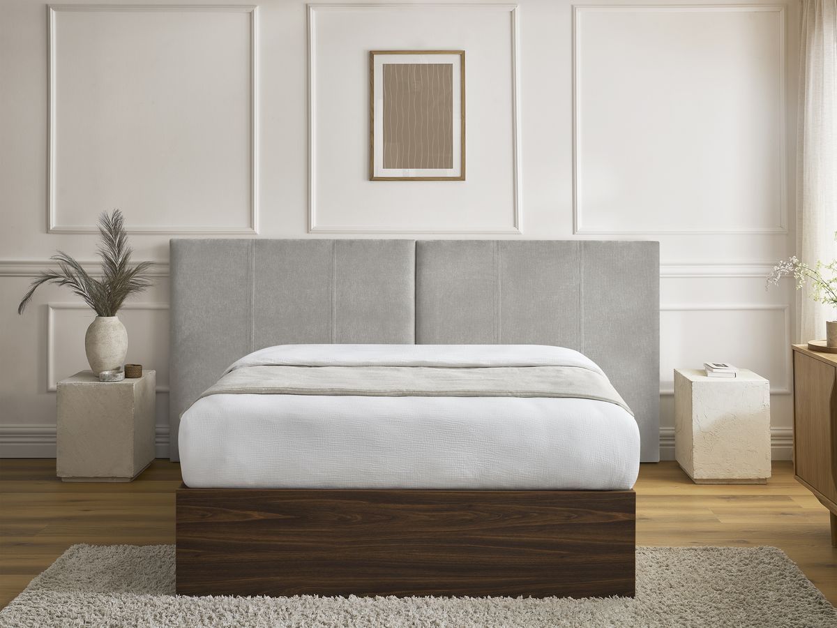 Lit coffre ALTIRA en bois foncé et texturé gris — vue 5