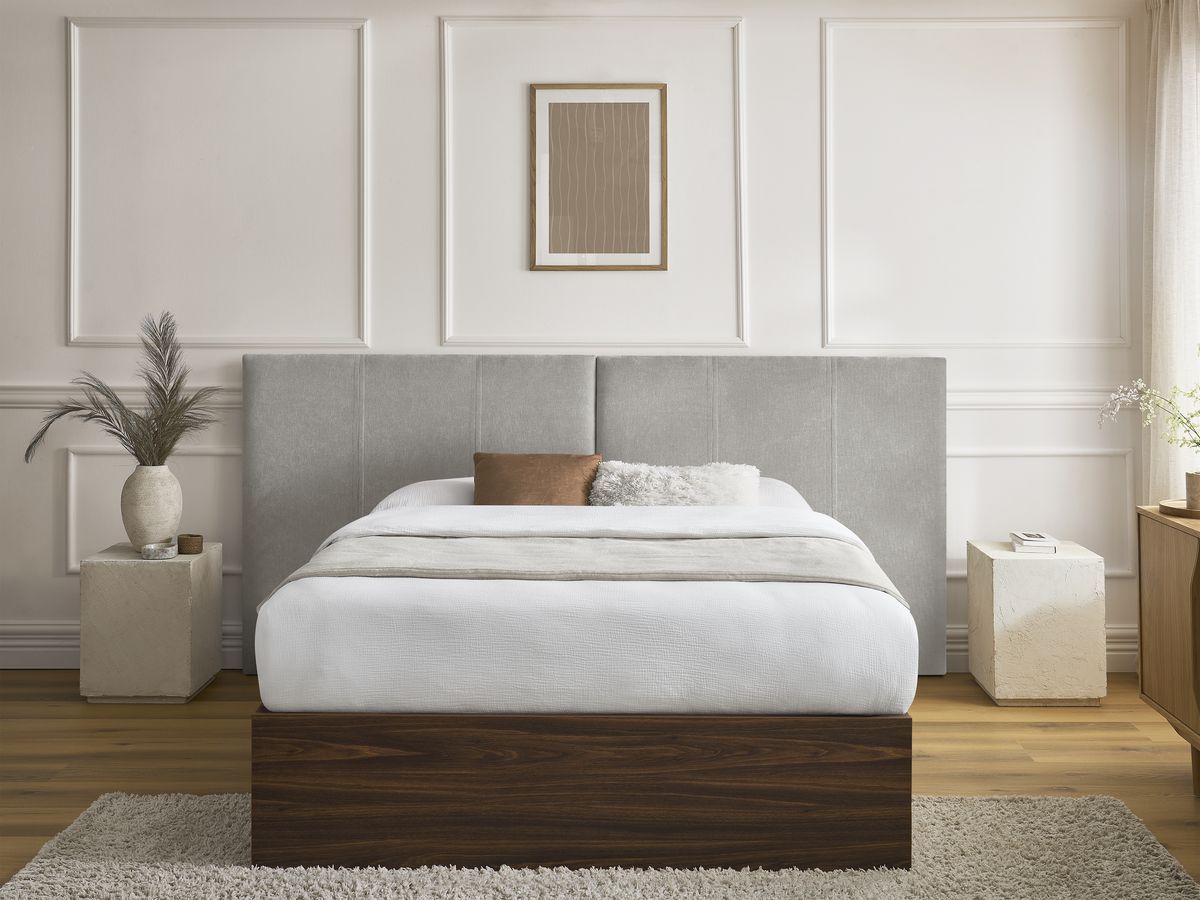 ALTIRA opbergbed in donker hout en structuurstof
