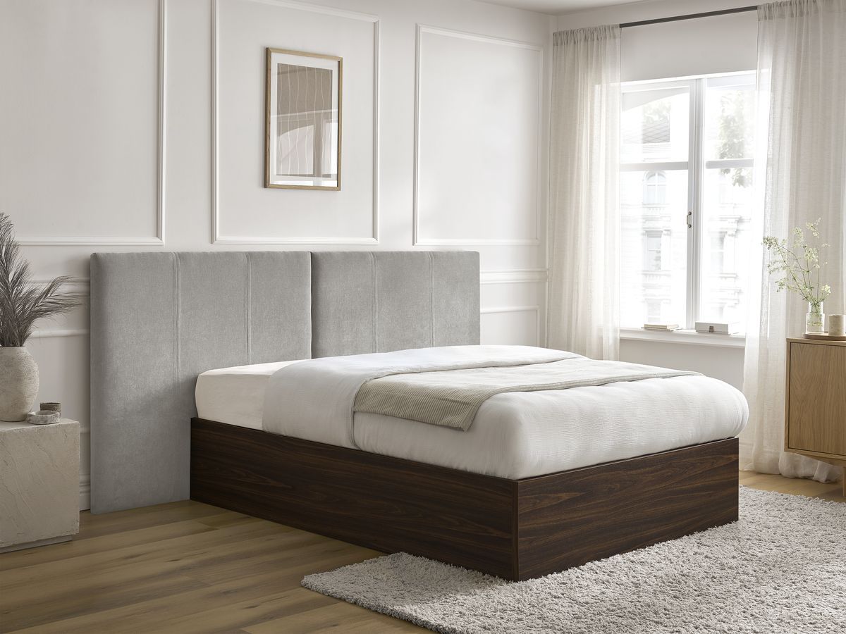 Lit coffre ALTIRA en bois foncé et texturé gris — vue 6