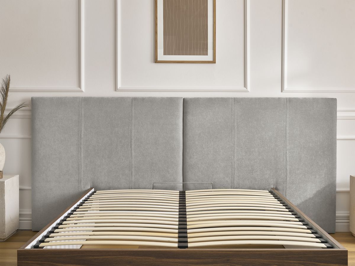 ALTIRA opbergbed in donker hout en structuurstof
