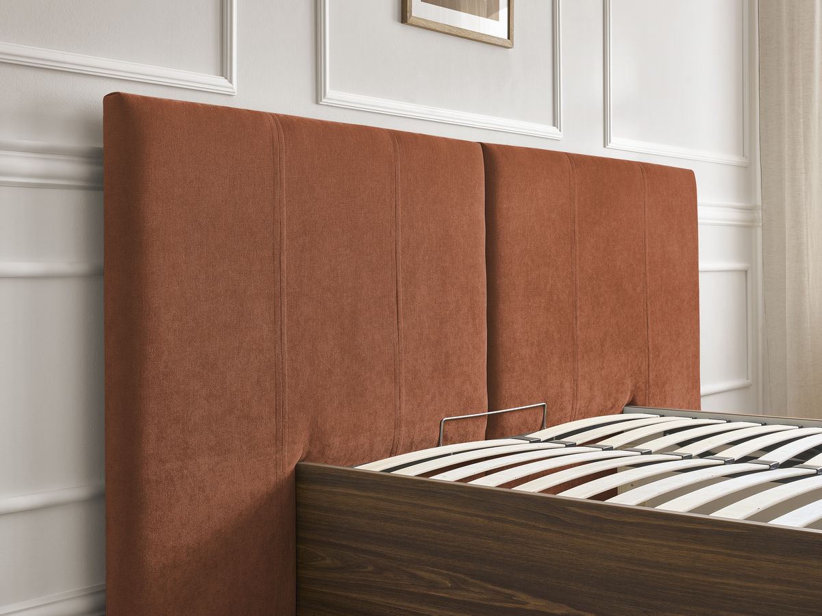 ALTIRA opbergbed in donker hout en structuurstof