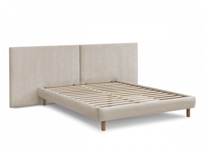 Lit ALTIRA tissu texturé avec lattes massives