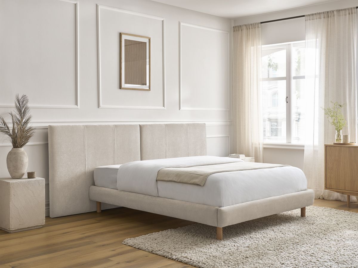 Lit ALTIRA texturé avec lattes massives beige — vue 6