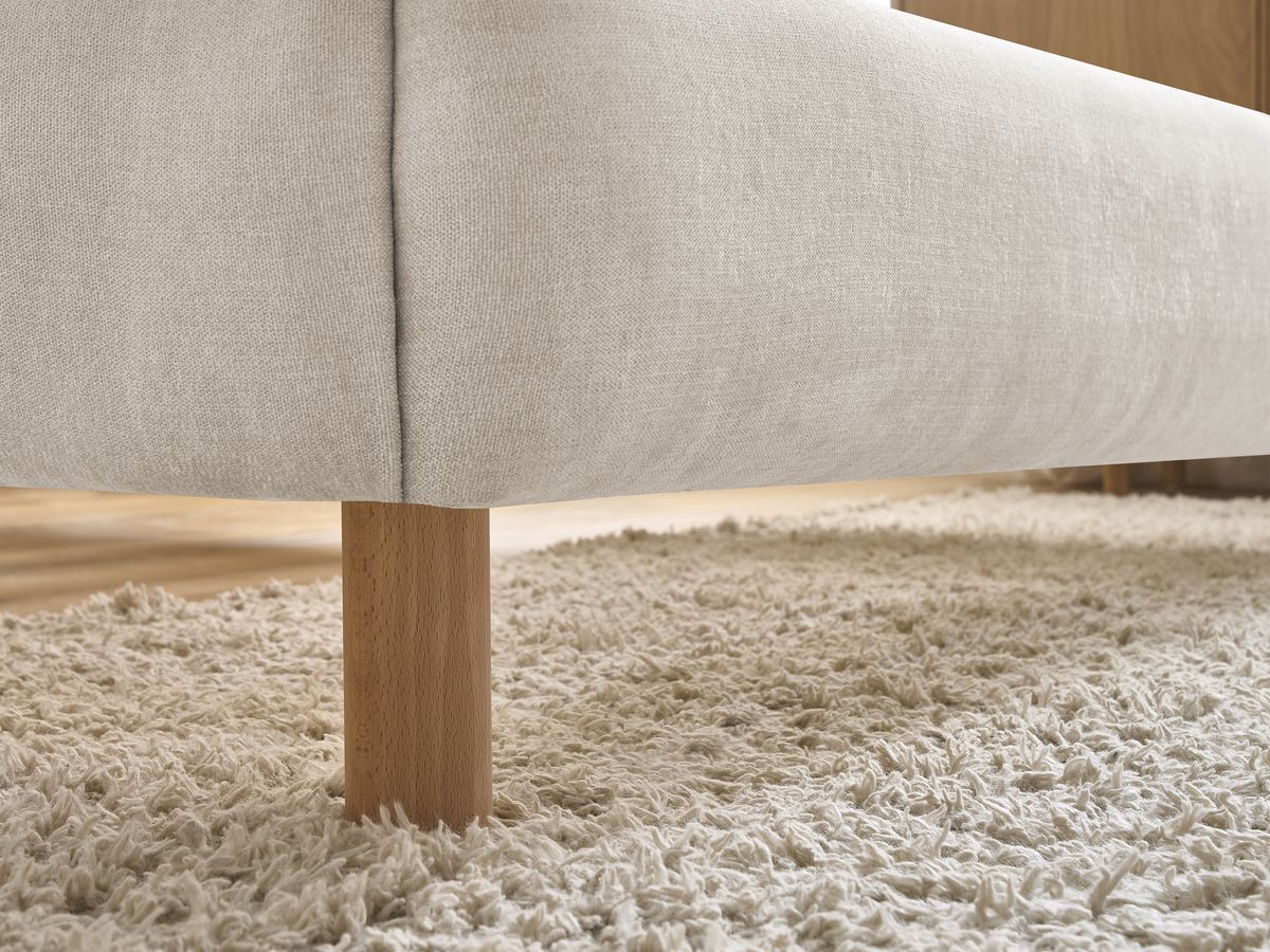 Lit ALTIRA tissu texturé avec lattes massives