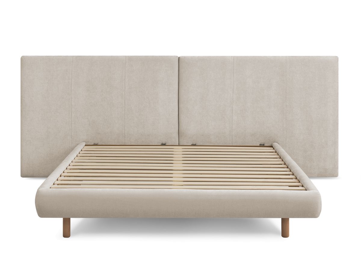 Lit ALTIRA tissu texturé avec lattes massives