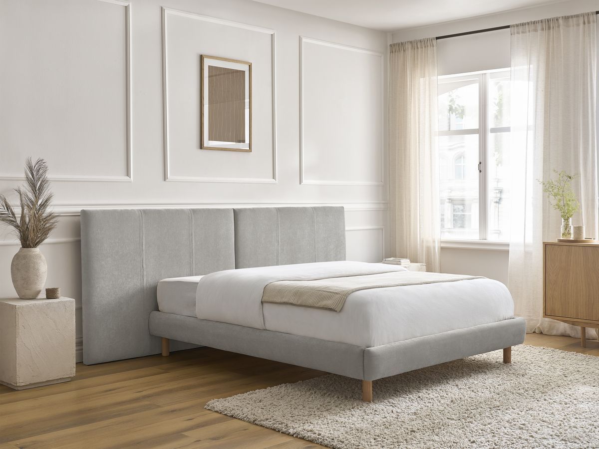 Lit ALTIRA texturé avec lattes massives gris — vue 6