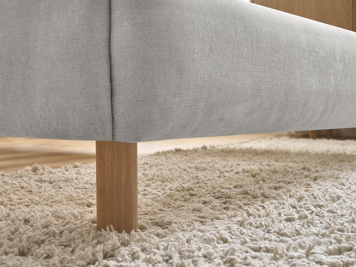 Lit ALTIRA tissu texturé avec lattes massives
