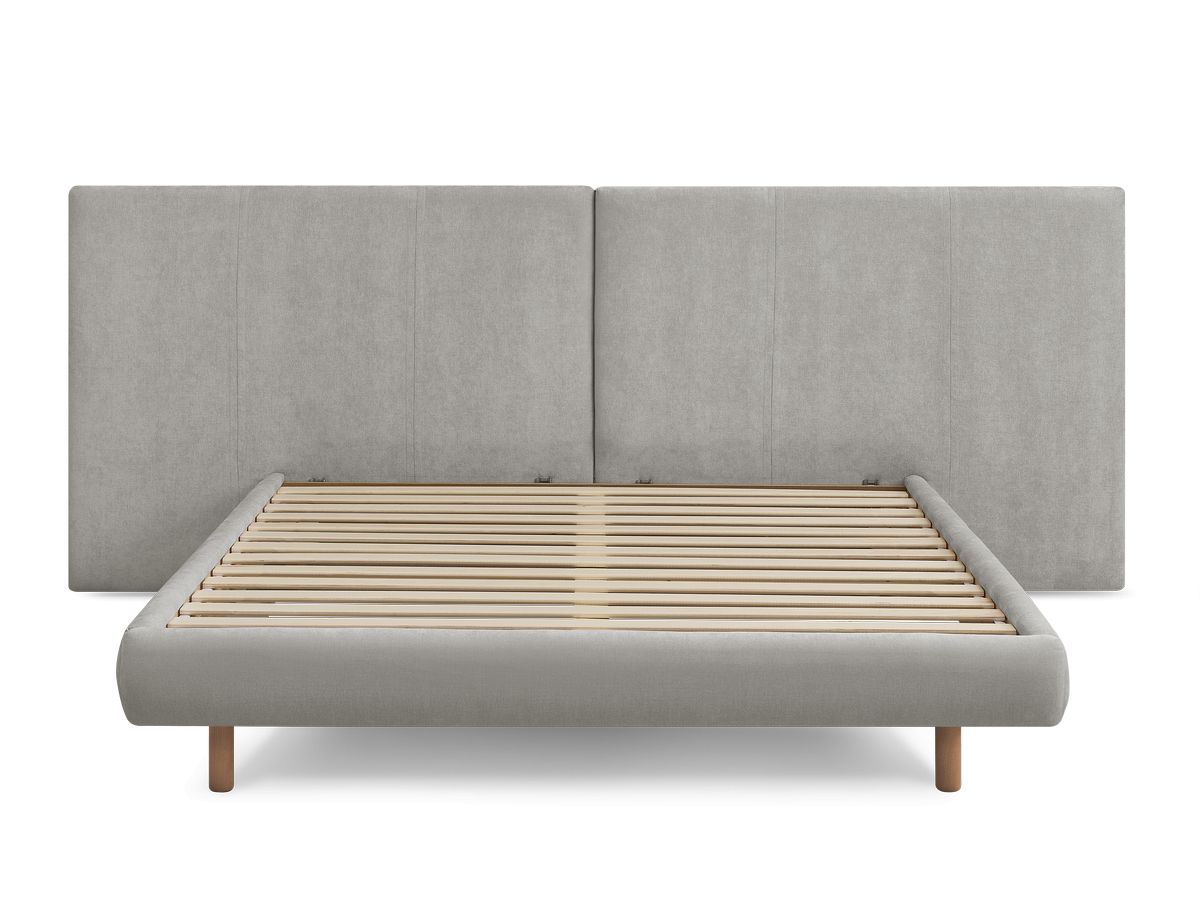 Lit ALTIRA tissu texturé avec lattes massives