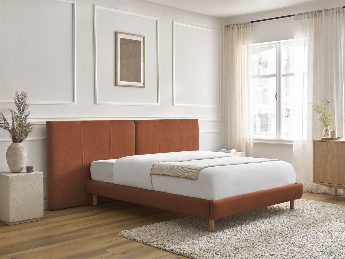 Lit ALTIRA texturé avec lattes massives orange — vue 6