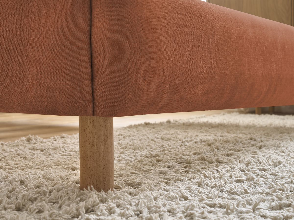 Lit ALTIRA tissu texturé avec lattes massives