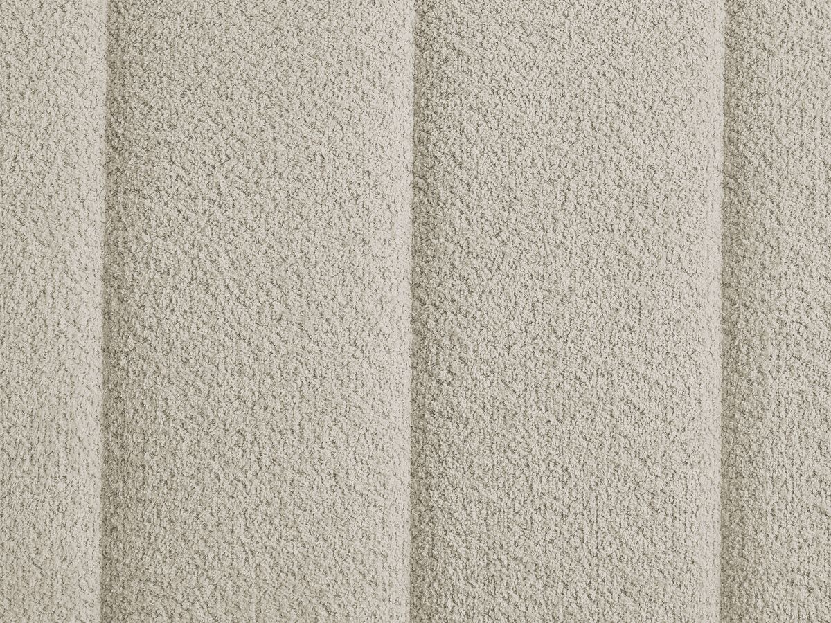 Lit coffre TIMO en bois clair et tissu bouclette