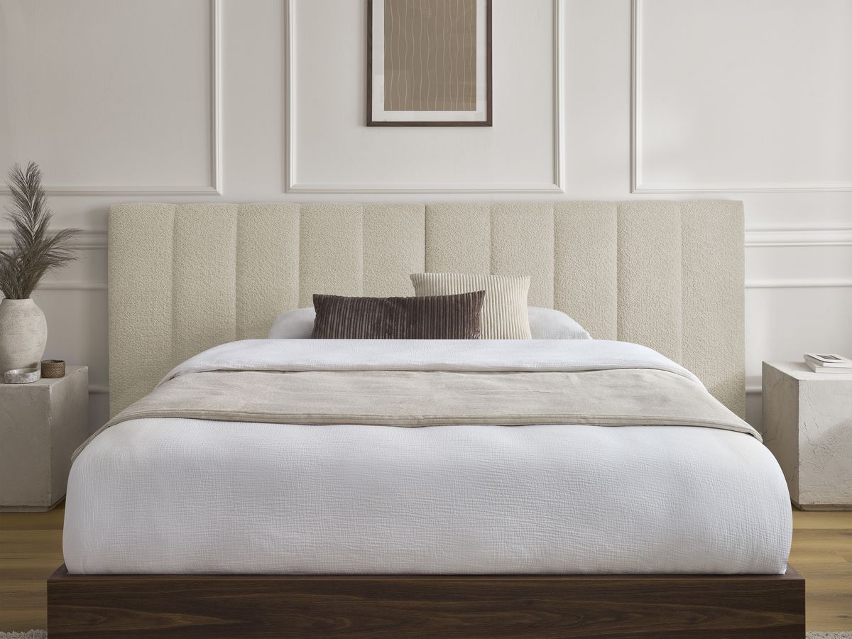 TIMO opbergbed in donker hout en badstof