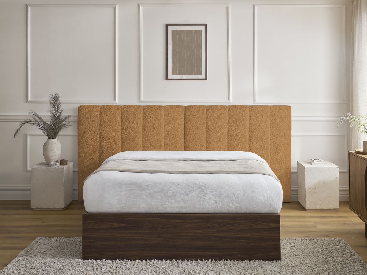 TIMO opbergbed in donker hout en badstof